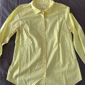 J. Crew Light Yellow Checkered Shirt
